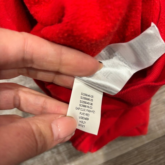 Gap Kids Red Zip Up Hoodie Sweatshirt Logo Size L - Picture 6 of 6
